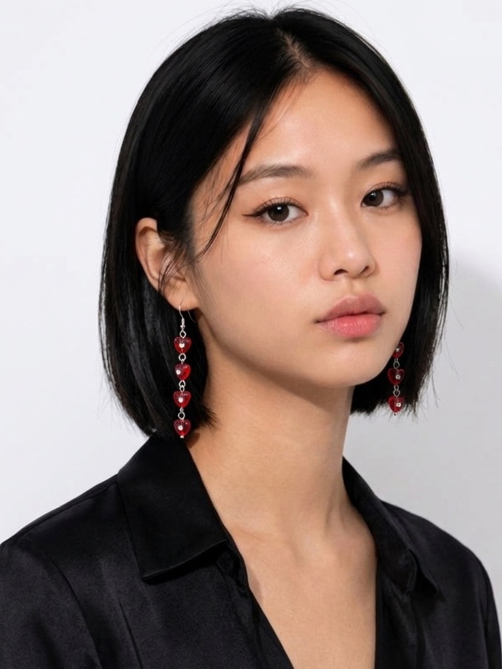 NWOT - Elegant Heart Drop Earrings